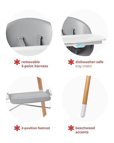 Miniatura 6 de Skip Hop Esenciales para la hora de comer para bebés con silla alta y elevador