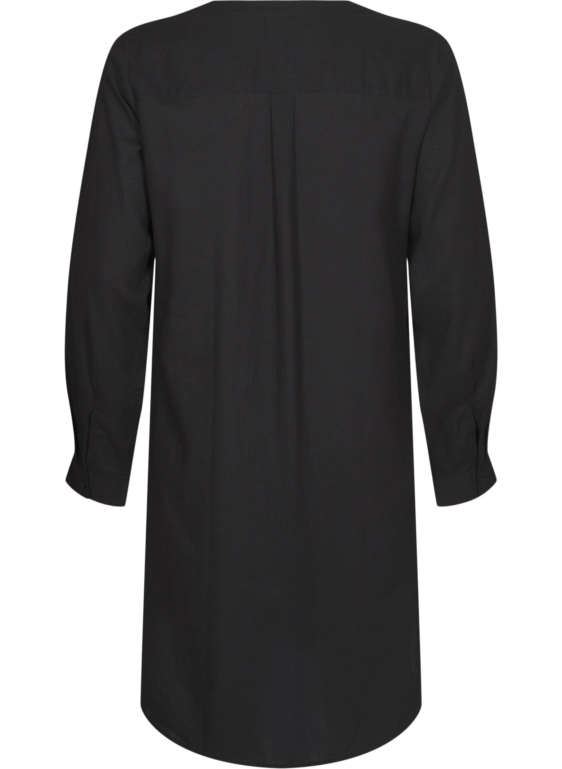 Zizzi Chemise à boutons en lin et viscose pour femme - Grandes tailles