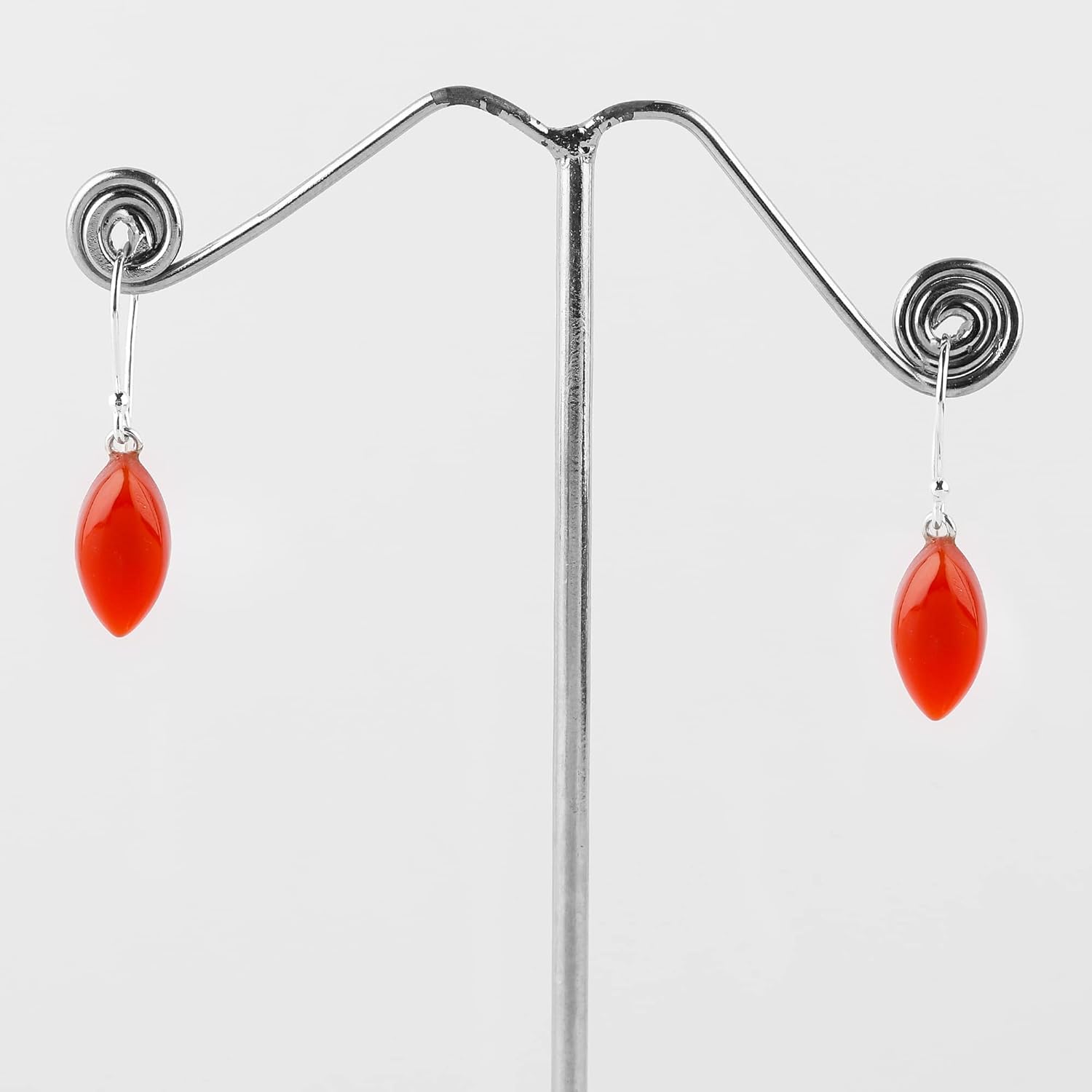 Natural Carnelian Marquise Shape Gemstone Dainty Dangling Earring, 925 Sterling Silver Designer Earrings, Handmade Jewelry, Birthstone, Elegant Statement Girls Earring, Gift for Her - Image 5