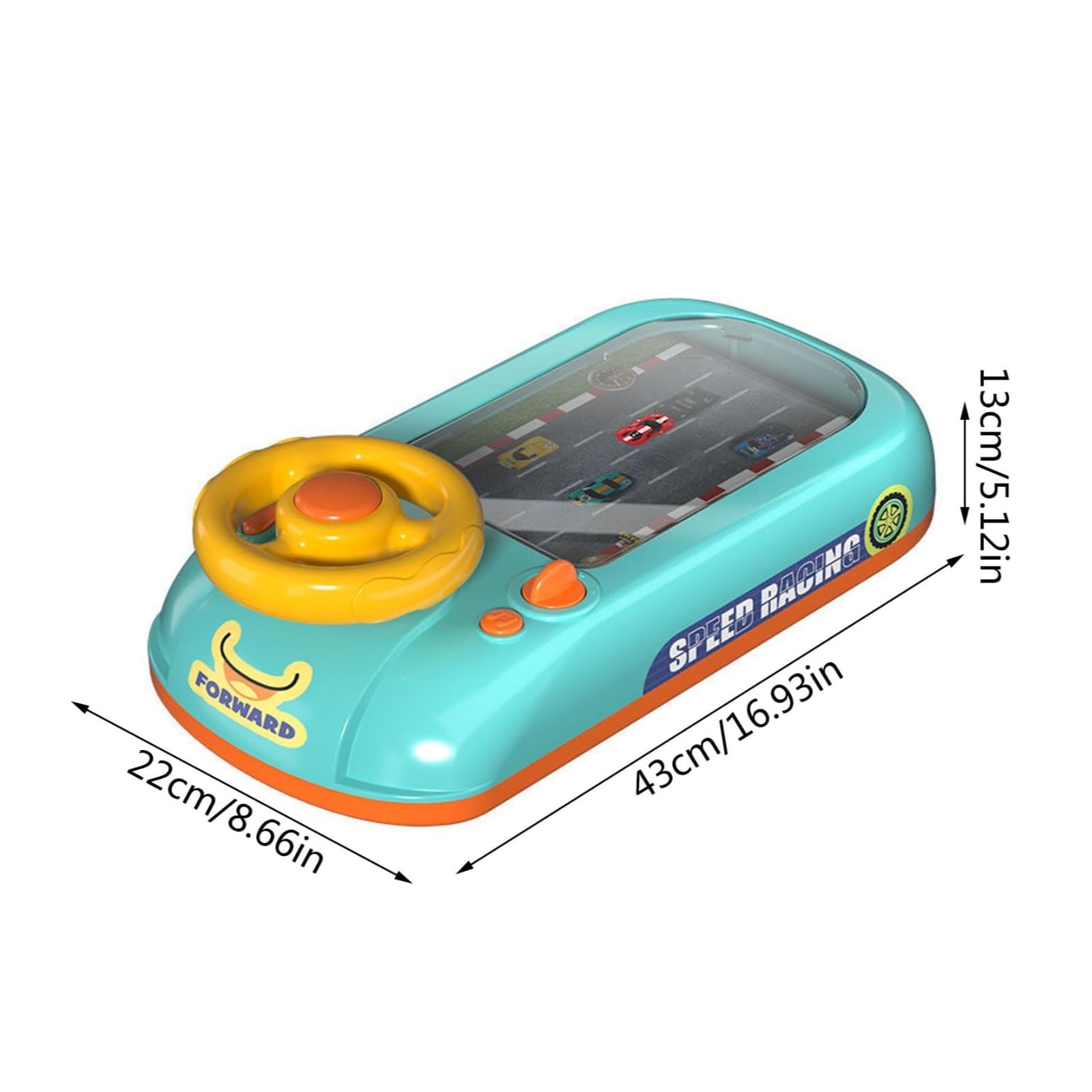 Juego de Carreras Infantil Volante Interactivo Simulación de Conducción Juguete Educativo con Selector de Marchas Música Control de Velocidad Plástico, Nueva Aventura Racing