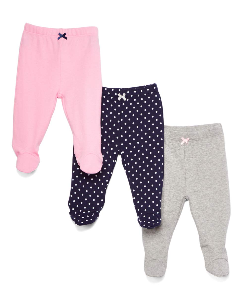 Spasilkunisex-baby 3 Pack Cotton Pull On Footed Pants Pants