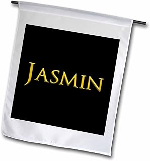 3dRose Jasmin attractive girl baby name in the USA. Yellow on black gift - Flags (fl-365629-2)