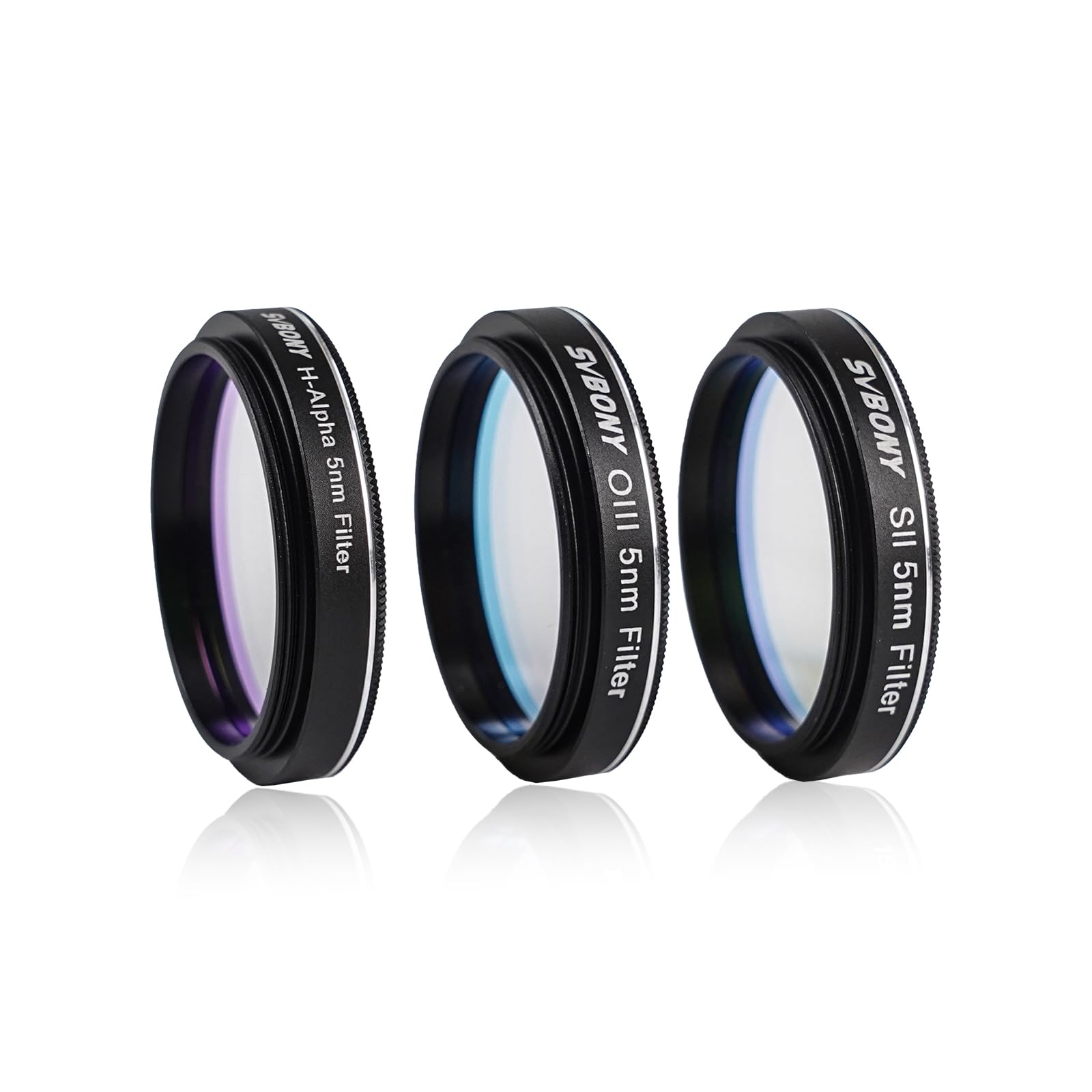Svbony SV227 Teleskopfilter, Schmalband Filter Set 1,25‘’ 5nm, OIII H-Alpha SII, 90% Spitzendurchlässigkeit, Cut-Off-Tiefe Teleskopzubehör, für Nebelbeobachtung Deep Sky Astrofotografie