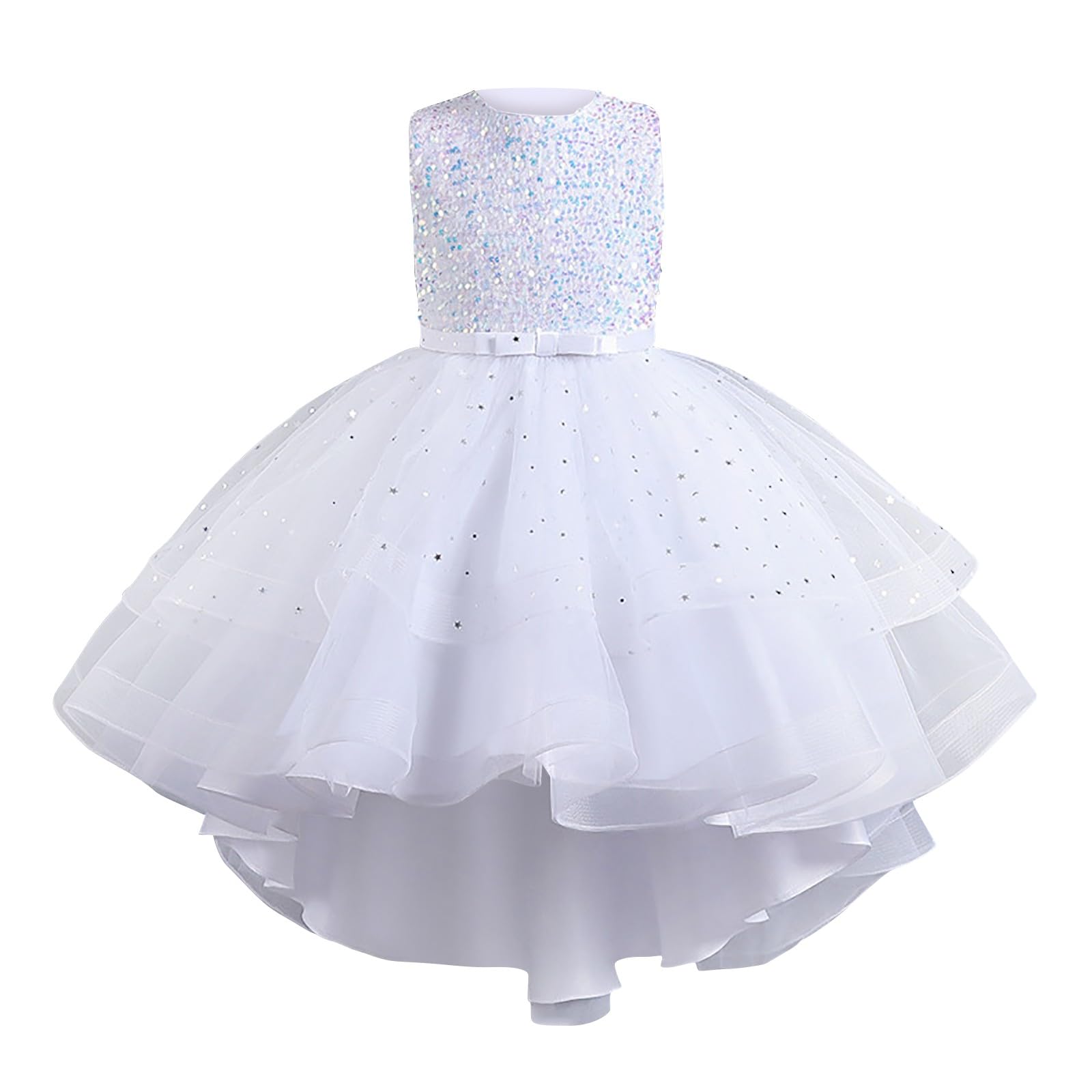 Abito da principessa per ragazze, in tulle con paillettes, per feste di compleanno, matrimoni, damigelle d'onore, abito da sera formale da ballo