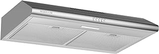 30 inch Stainless Steel Under Cabinet Range Hood, Slim Kitchen Vent Hood Ducted/Ductless Convertible with 3 Speed Controls, 5-Layer Aluminum Filters,LED Lights