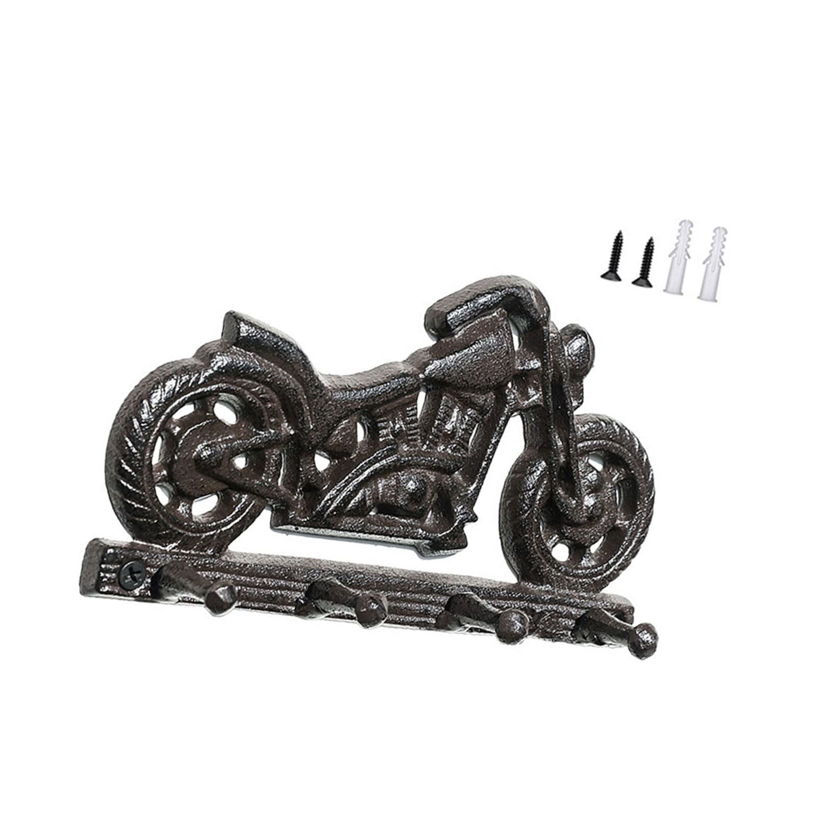 Zbiianxer A Retro Styles Cast Iron Wall Mount Hook With Motorcycle/Bike Design For Hanging Clothes Keys Tools Multifunctional Easy Installation