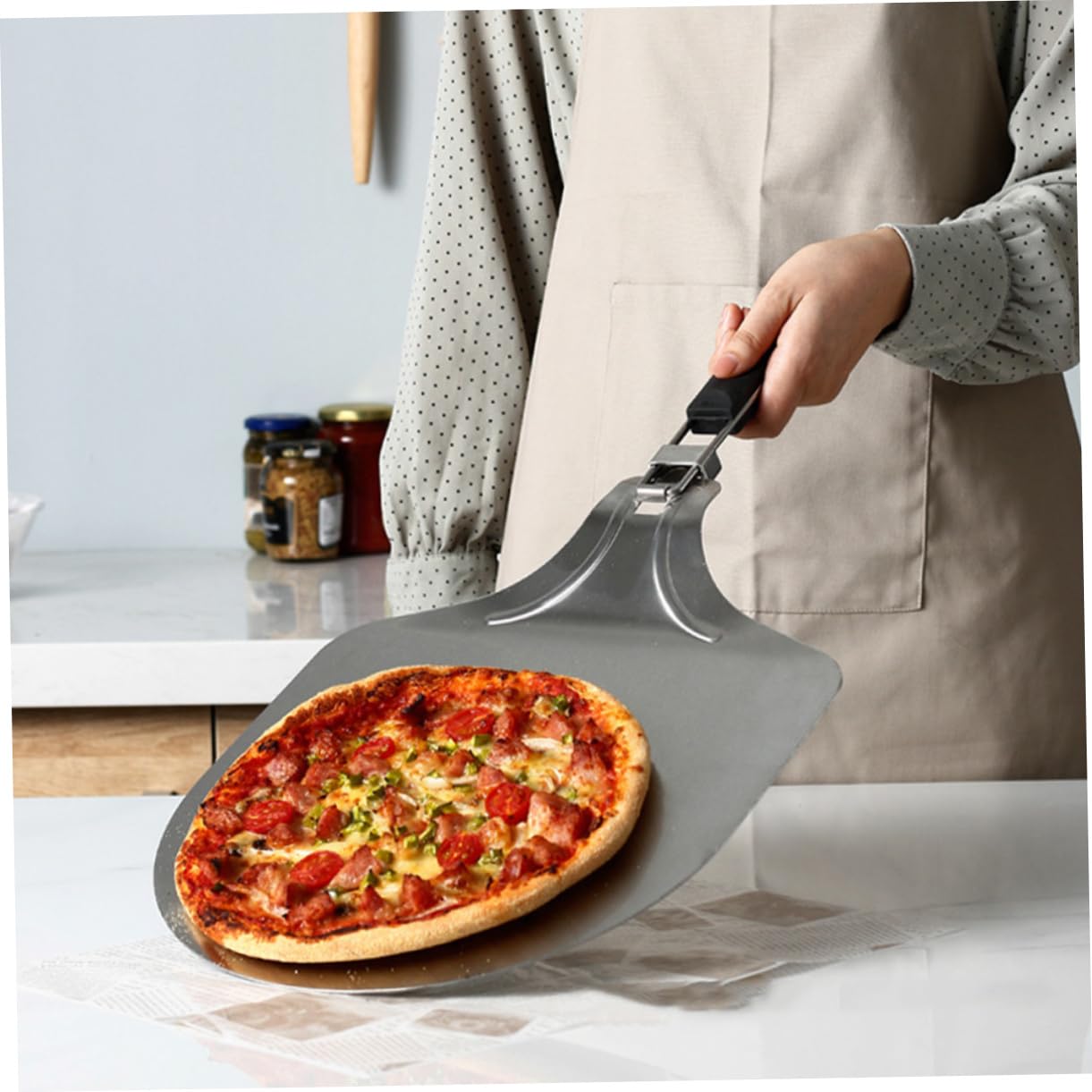 Pelle à Pizza Pliante 12 Pouces en Acier Inoxydable