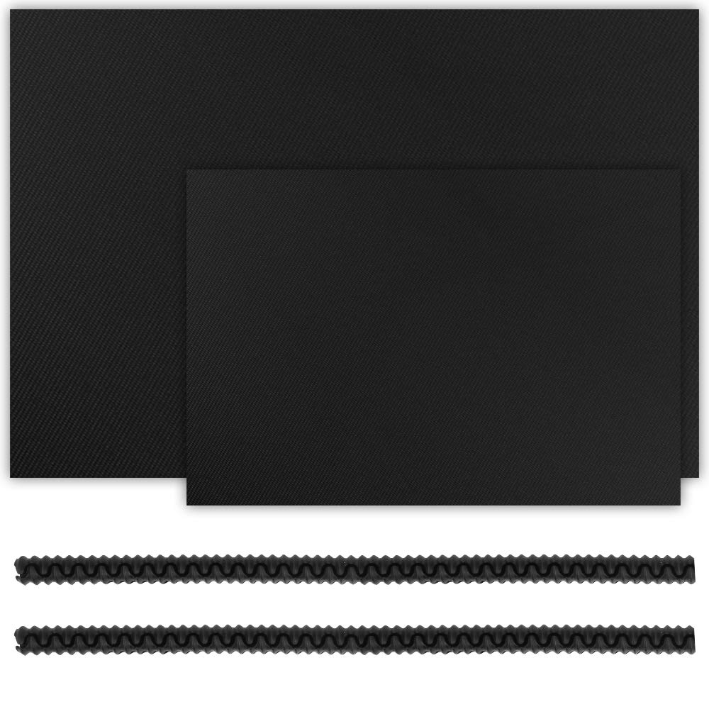 Mitening BBQ Grill Mat, Nonstick Barbecue Baking Mats for Gas Grill or Charcoal, Easy to Clean, Easy Use, Heat Resistantand, Reusable Set of 2 (40x33cm & 50x40cm) Black