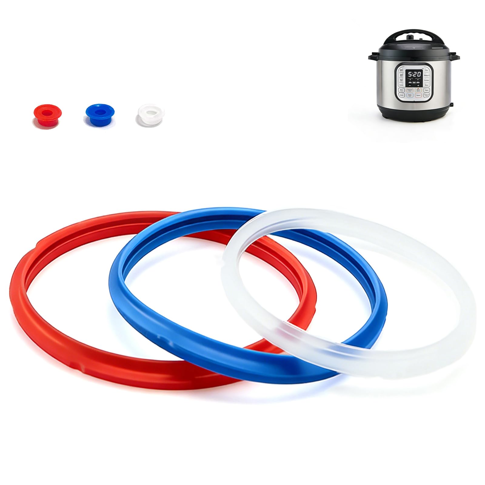 3 Pcs Food-Grade Silicone Sealing Ring - Instant Pot Silicone Seal Ring Replacement, Color Coded with 3, Sweet and Savory Edition - Perfect Accessory for 5/6 qt Instant Pot