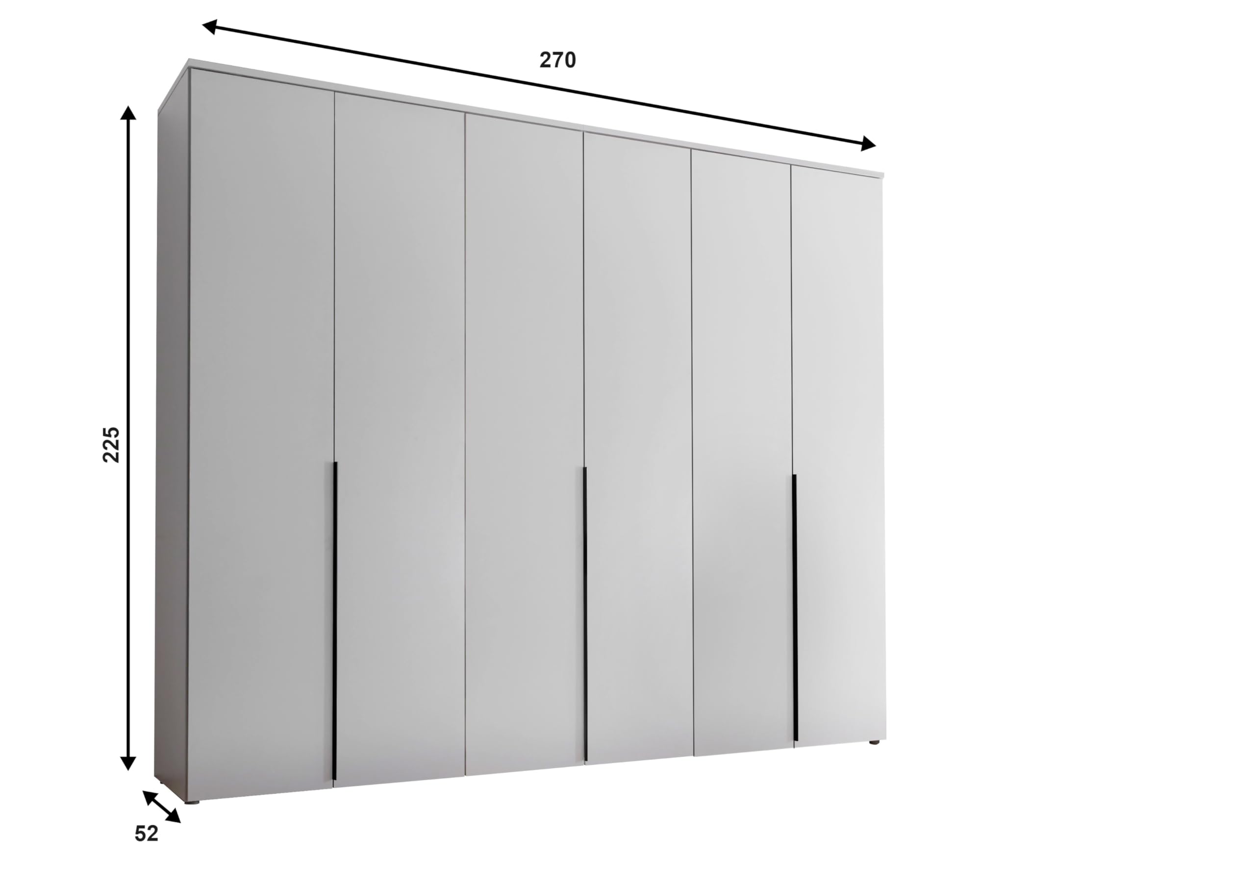 AVANTI TRENDSTORE Civiasco armadio a 6 ante battenti laminato bianco 270x225x52 cm