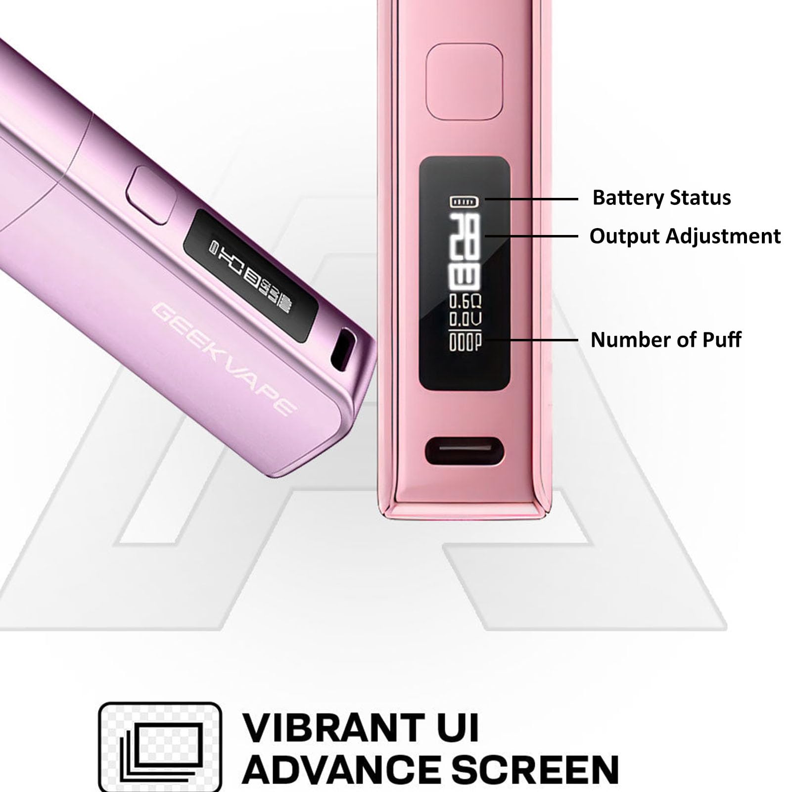 GEEKVAPE Soul Kit  2 ml Kit, Long Lasting 1500 mAh Battery, 5-30 W, MTL &  RDTL Vaping, Variable Wattage Mode, Button & Inhale Activated, Adjustable  Airflow, 0.69 Inch Screen (Black) : Amazon.it: Electronics