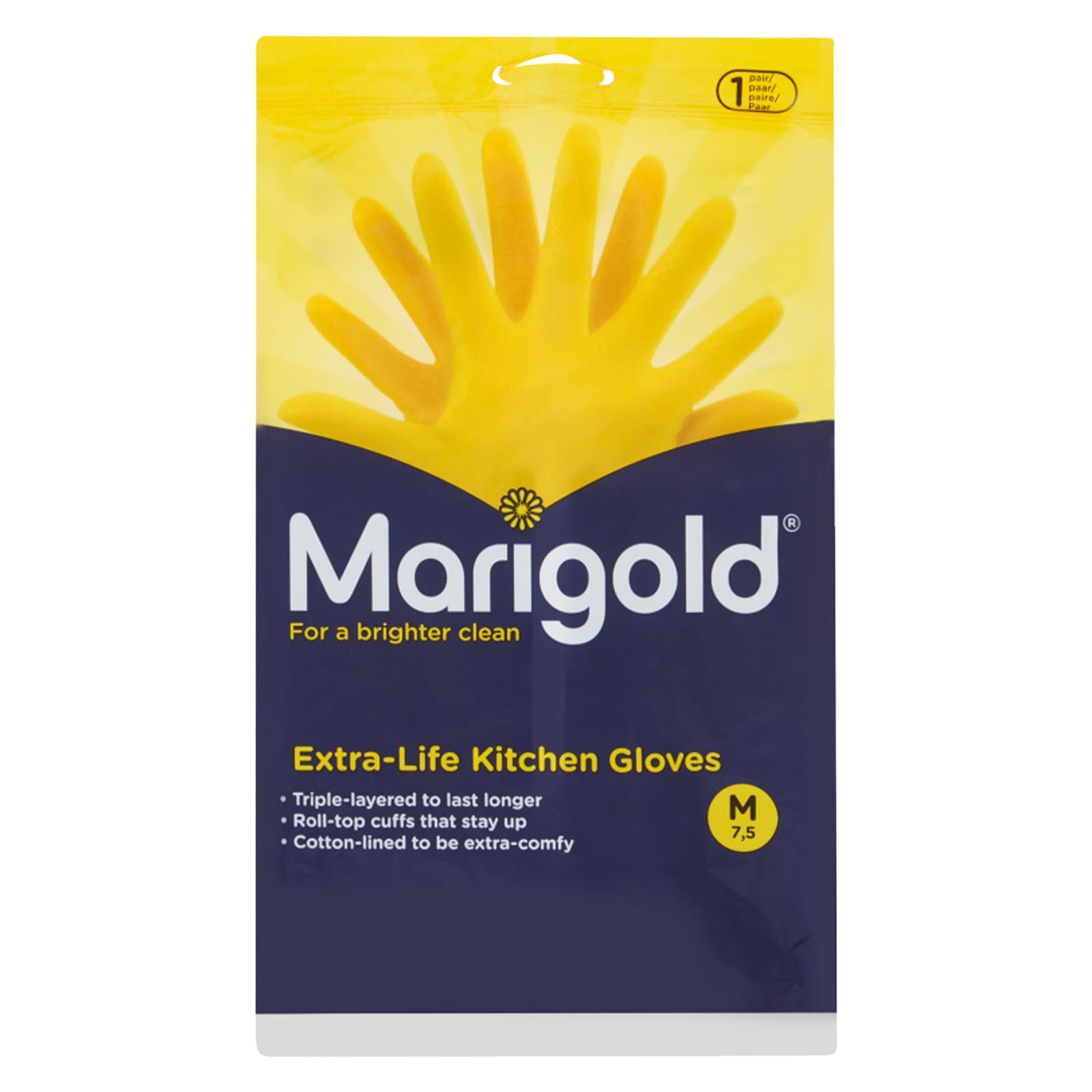 B&Q -  Latex Yellow Kitchen GlovesMedium