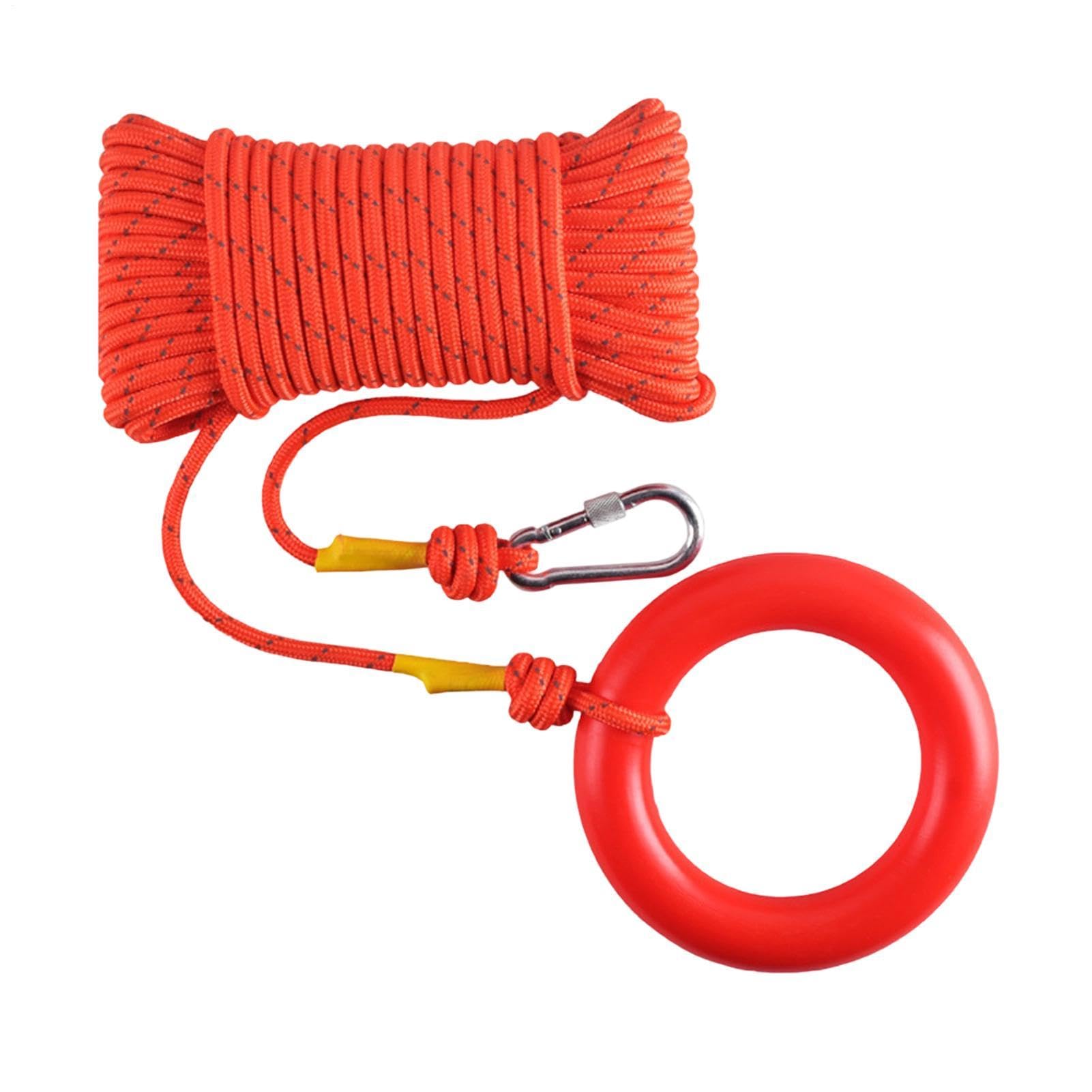 Generisch Rescue Rope - 8mm Reflective Portable Rope Water Rescue Rope with Buckle | for Boating, Fishing, Camping, Hiking, Swimming, Climbing, Mooring, Jetting, Kayaking, Canoe