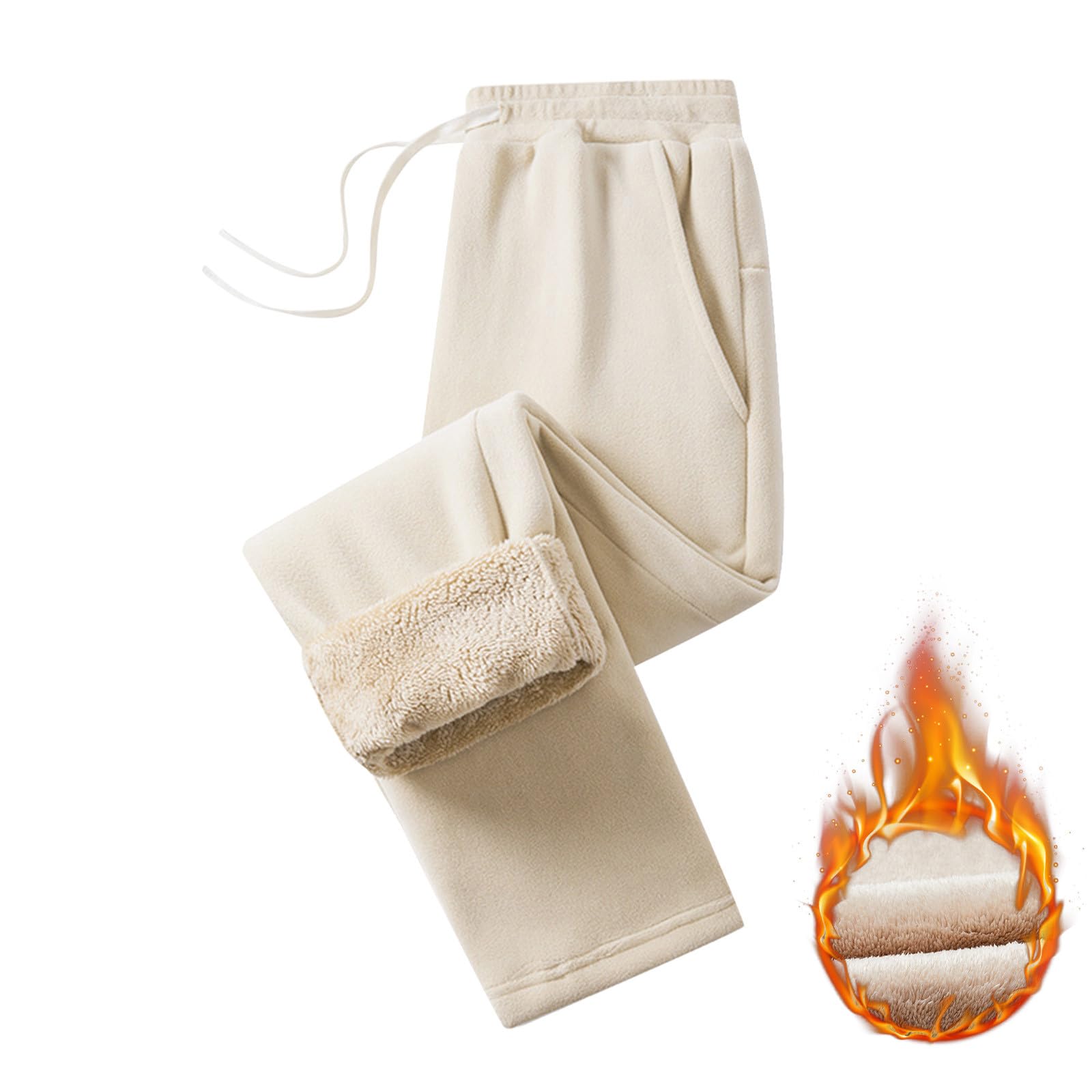 Generico Pantaloni Jogging Cotone Uomo,Pantaloni Sportivi Casual Dritti Caldi E Larghi Invernali da Uomo