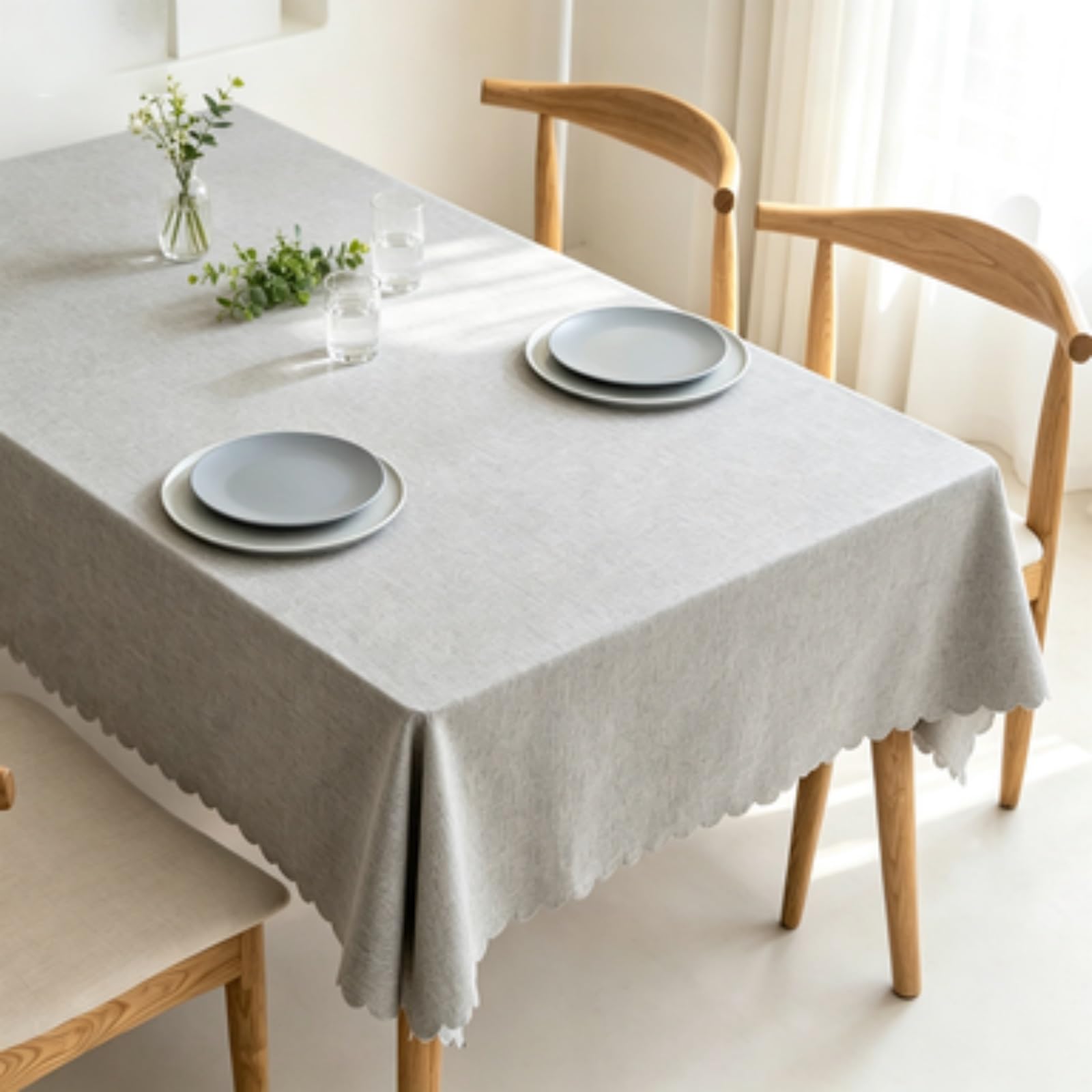 RCYONGQ Table Cover Wipe Clean Tablecloth Water Resistant, Wipeable Decorative Tablecloths Durable Scratch Resistant, Washable For Coffee Kitchen Small Tabletop Decoration(Gray,90x130cm)