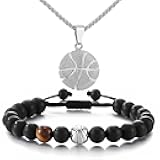 2 Piece Basketball/Soccer Jewelry Set, Basketball/Soccer Bracelet, Basketball/Soccer Necklace, Jewelry，Birthday Gathering/Christmas DayGiftware.