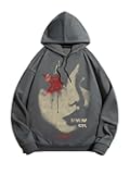 Men's Y2k Graphic Hoodie Anime Long Sleeve Streetwear Pullover Hooded Sweatshirts Trendy Casual Work