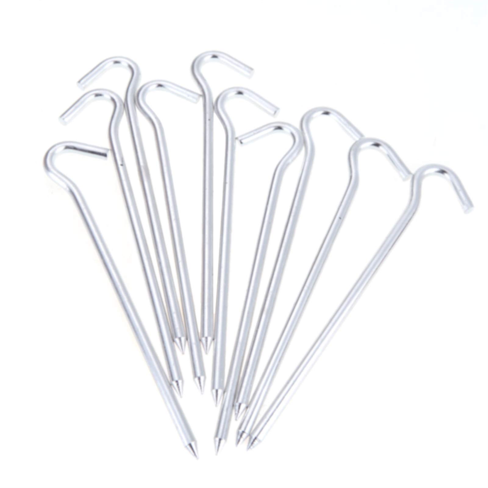 Gwoździe do namiotu Akcesoria do namiotów Srebrny kolor 10 szt. 18 cm Stop aluminium Szpilka do namiotu Kołek do szpilki Gwóźdź Camping Piesze wycieczki Narzędzie podróżne Namiot na zewnątrz (sre