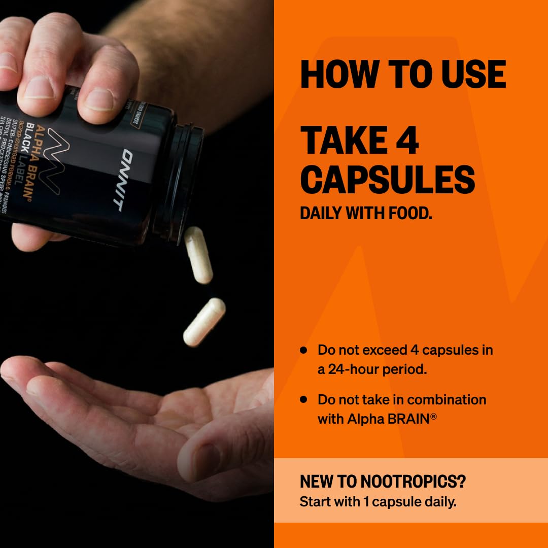 ONNIT Alpha Brain Black Label Nootropic, Citicoline & Lions Mane, 80 Count — Amazon image 9