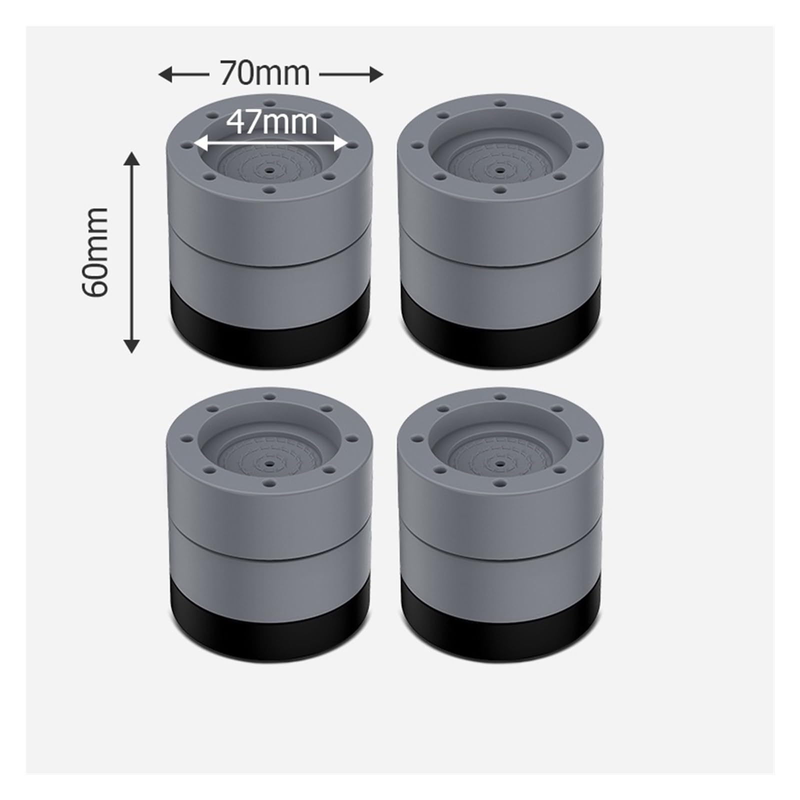 Almohadillas de goma universales for lavadora | Amortigua y protege los pies de la máquina, reduciendo los daños por fricción en el suelo.(4pcs Blue 85mm)