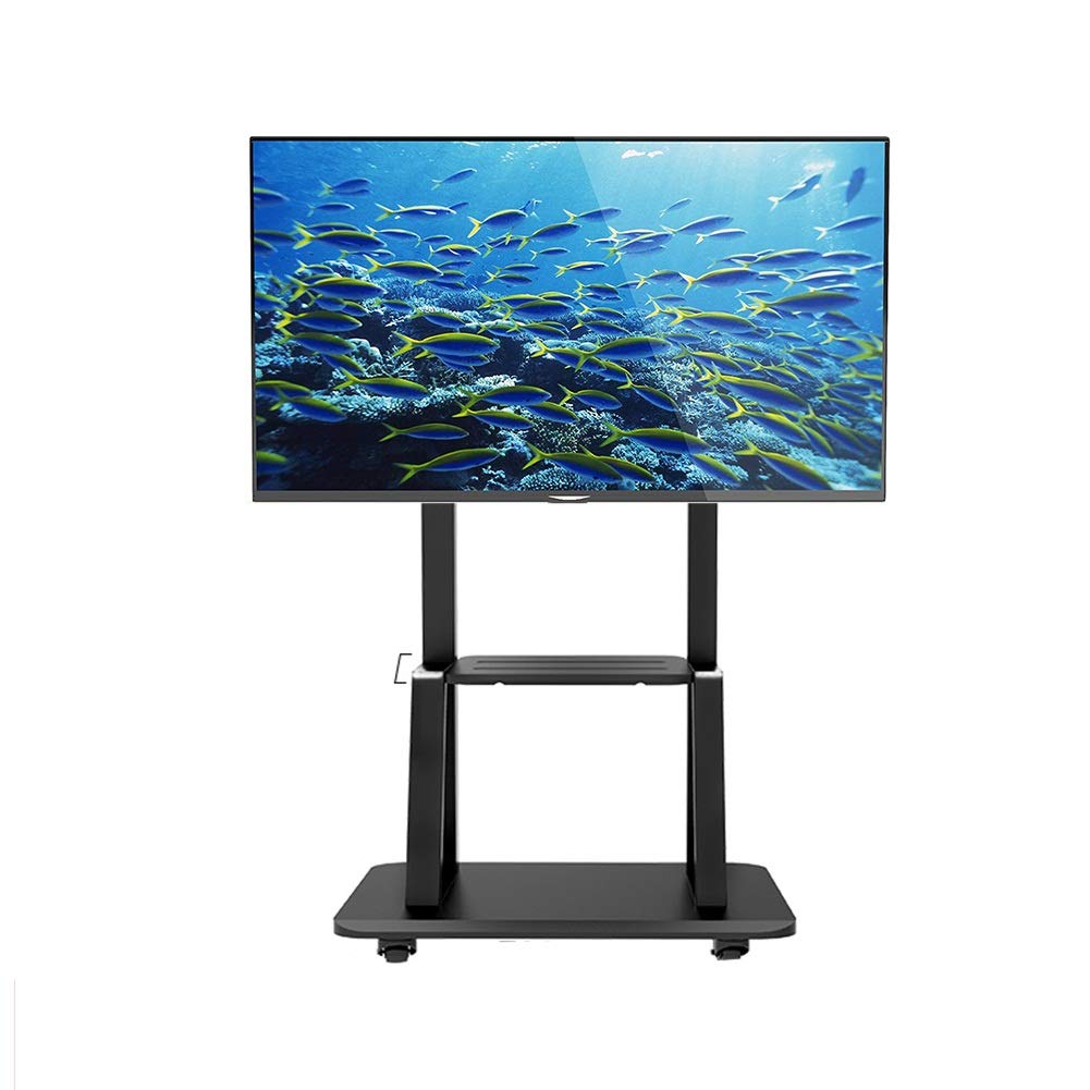 Meuble/Base TV Universel Pivotant - Meuble TV de Table pour Téléviseurs LCD LED 55-75 Pouces - Support TV Réglable en Hauteur avec Base en Verre Trempé Beautiful Scenery