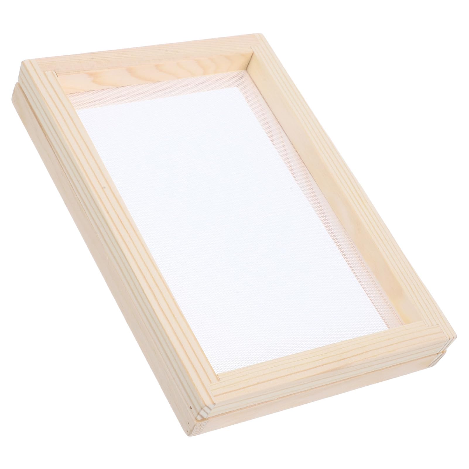 IWOWHERO DIY Picture Frame Kit Paper Making Wood Frame Paper Crafting Screen Wood Art Material Package