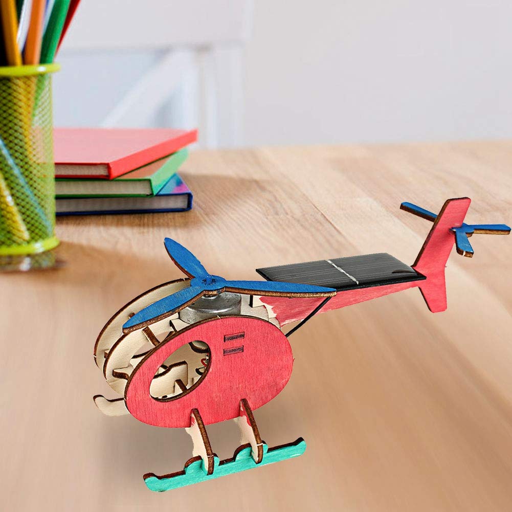 Gegong Kit Artigianato per Bambini per Bambini a Aereo in Legno educativo aderoperato Solare per Bambini