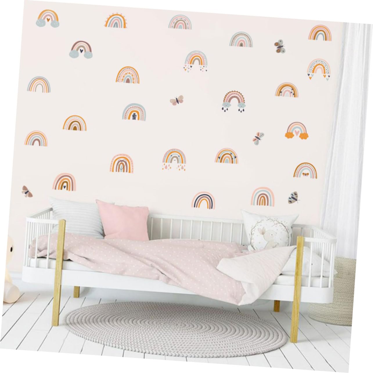 4 Blätter Pvc Regenbogen Aufkleber Aufkleber Kinderzimmer Kunst Cartoon Aufkleber Für Wände