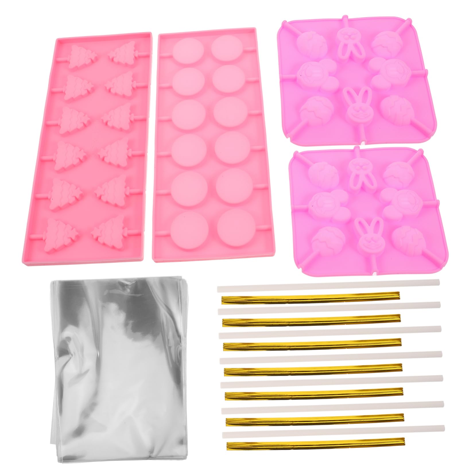 Moule à Sucettes en Silicone Noël, Kit 1 Set, Formes Variées