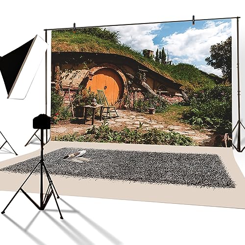 YongFoto 3x2m Building Vinyl Photography Backdrop Cultural Architecture Famous Hobbit Door In New Zealand Background Lover wedding Date Money Moon Portrait Photo Props - Image 2