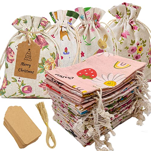 Aongary Jutesäckchen 25 Stück -5 Verschiedenen Natur Säckchen leinensäckchen Geschenksäckchen Jute Sack Jute Beutel Cover