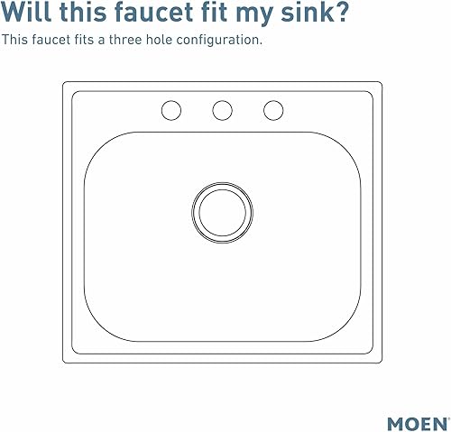 Miniatura 2 de Moen 8799 Grifo de cocina comercial M-Bition con dos asas, cromado, 0.5