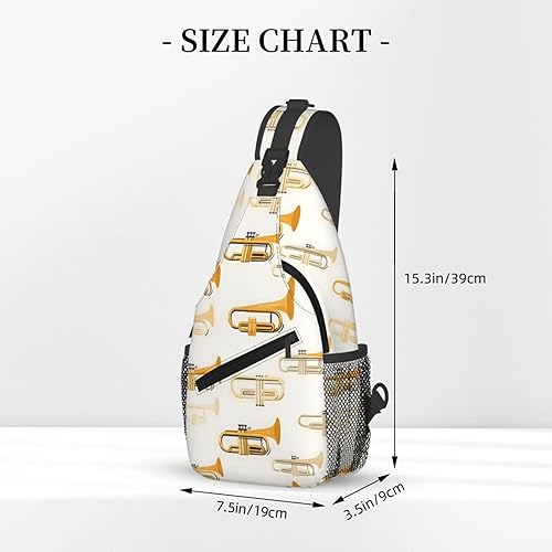 Miniatura 2 de Small Crossbody Bags for Women Men - Vintage Yellow Saxophone Print Adjustable Shoulder Bag Fanny Packs Belt Sling Bag Crossbody Purses Backpack for
