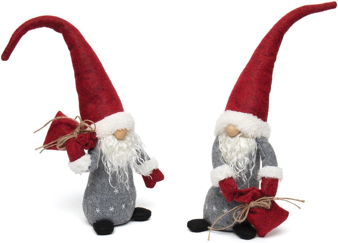 MeraVic Gnome with Wired Hat, Wood Nose, White Beard, Arms