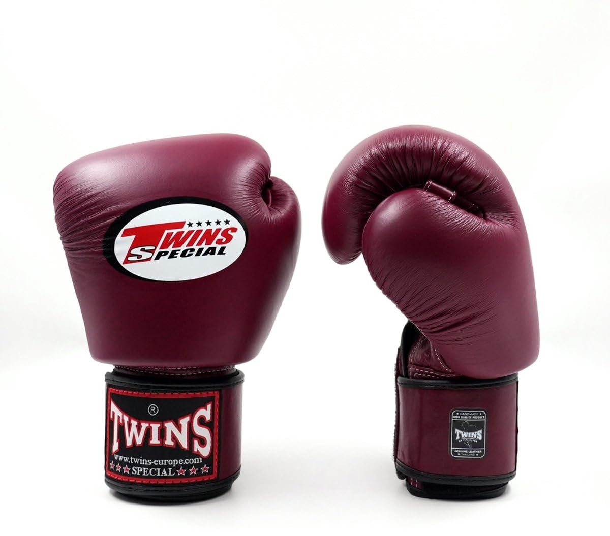Twins Special BGVL3 Boxing Gloves - Genuine Leather - Maroon - Wine Red - 16 oz