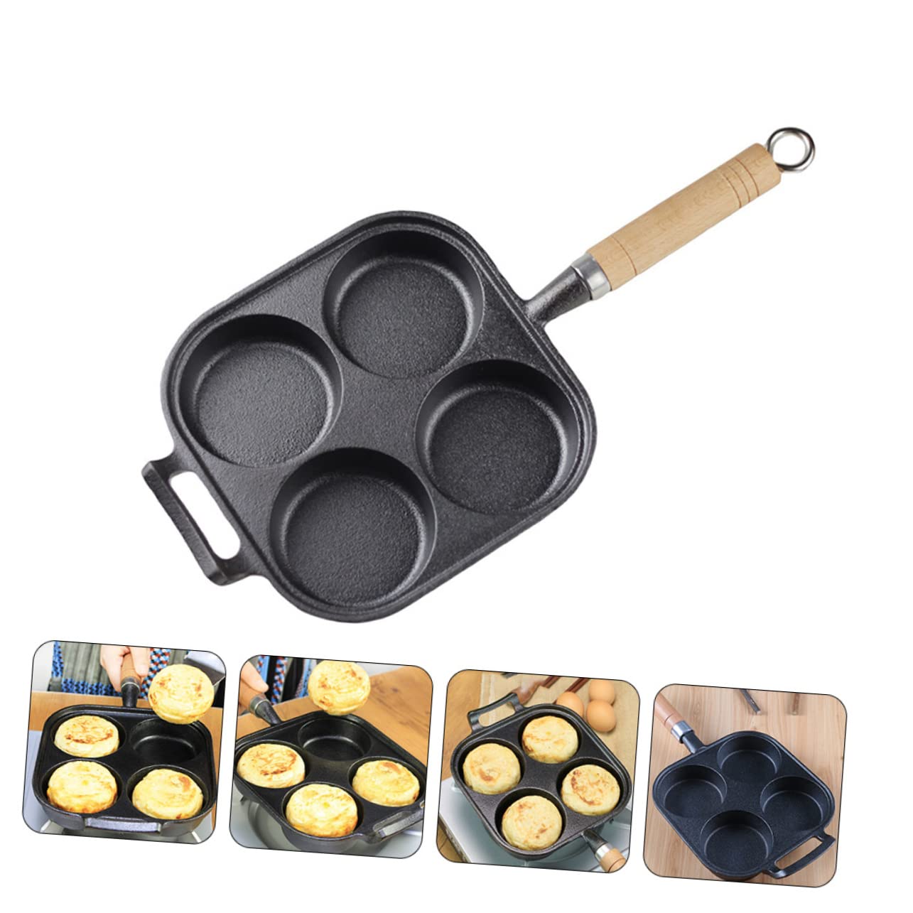 Padella per Uova Antiaderente con in Pentola Divisoria per Frittura Hamburger e Uova Adatta per Cucina Domestica e Ristoranti