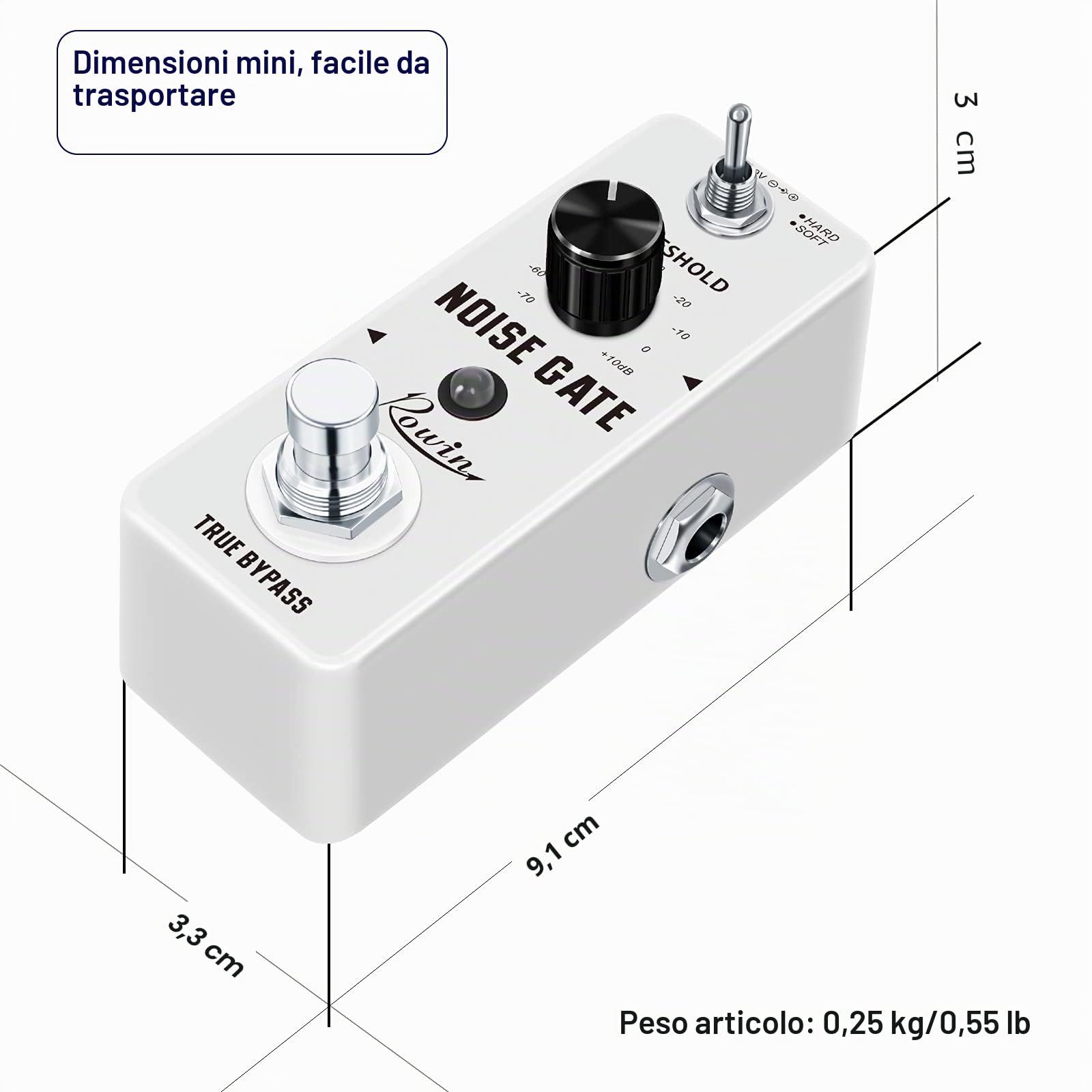 Rowin Noise Killer LEF-319 - Effetto Noise Gate a pedale per chitarra, soppressione del rumore