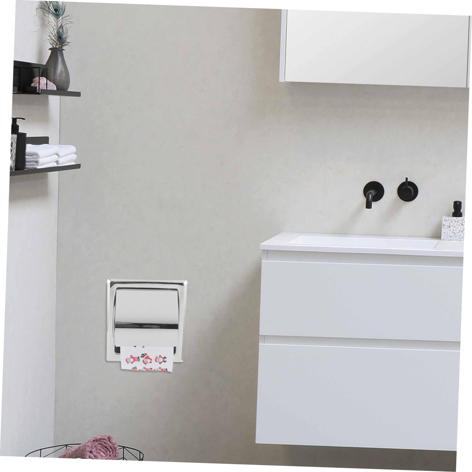 Cabilock Caja De Pañuelos De Pared De Acero Inoxidable Dispensador De Papel Higiénico para Baño para Cocina y Cuarto De Baño