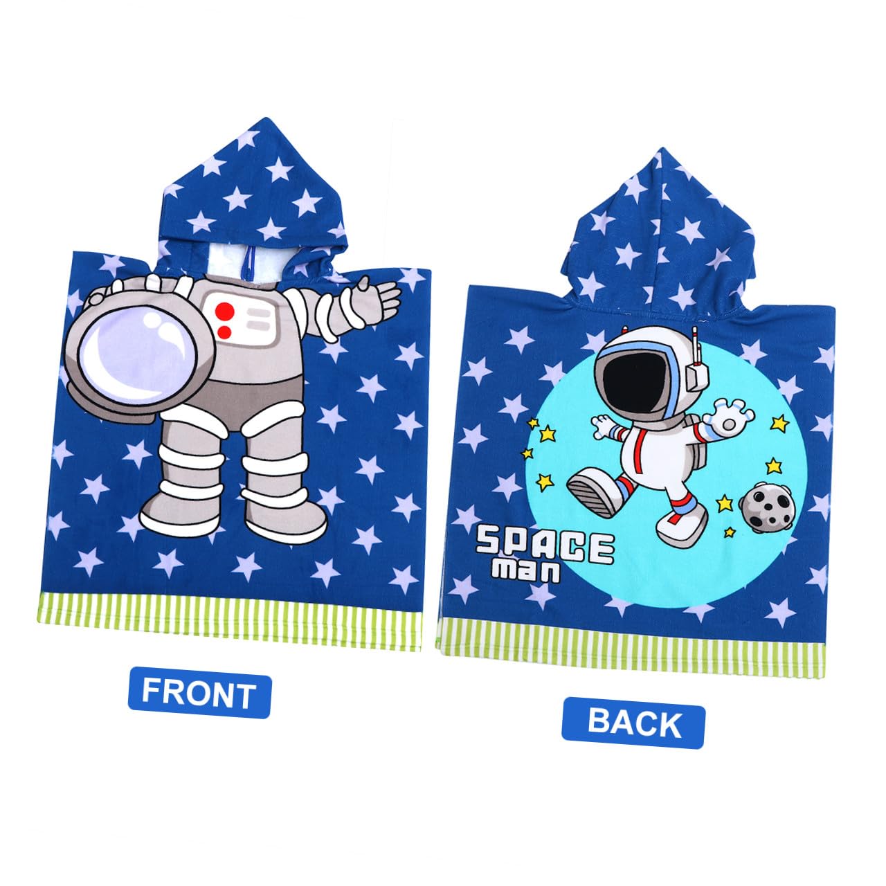 MAGICLULU 3 Piezas Capa para Niños Batas De SPA Poncho De Bebe Toalla Toallas para Niños Pequeños Toalla con Capucha para Bebé Toalla De Baño para Niños Pequeños Blue Poliéster (poliéster)