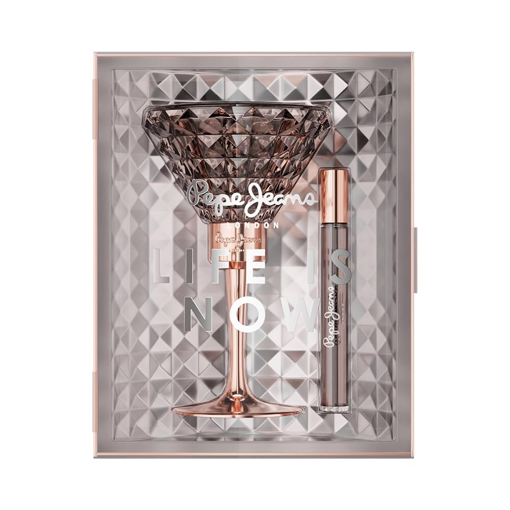 Pepe Jeans Life Is Now For Her Estuche Regalo Perfumes de Mujer Pack de 2 Piezas Eau de Parfum 80ml y 10ml Set Fragancia Floral y Oriental