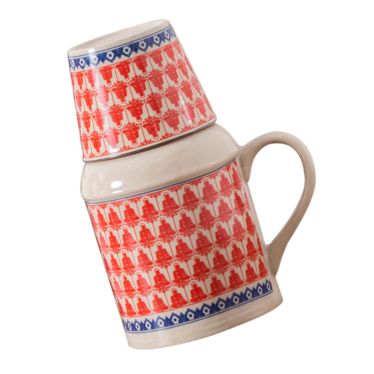 Service à thé vintage en céramique avec bouilloire 800ml et tasse assortie pour la maison