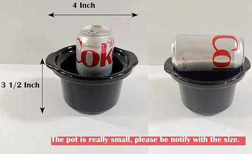 Miniatura 6 de Mini olla de cocción lenta de 0.65 cuartos de galón (20 onzas), juego de ollas de fondue, olla de fusión de chocolate (rosa cristal)