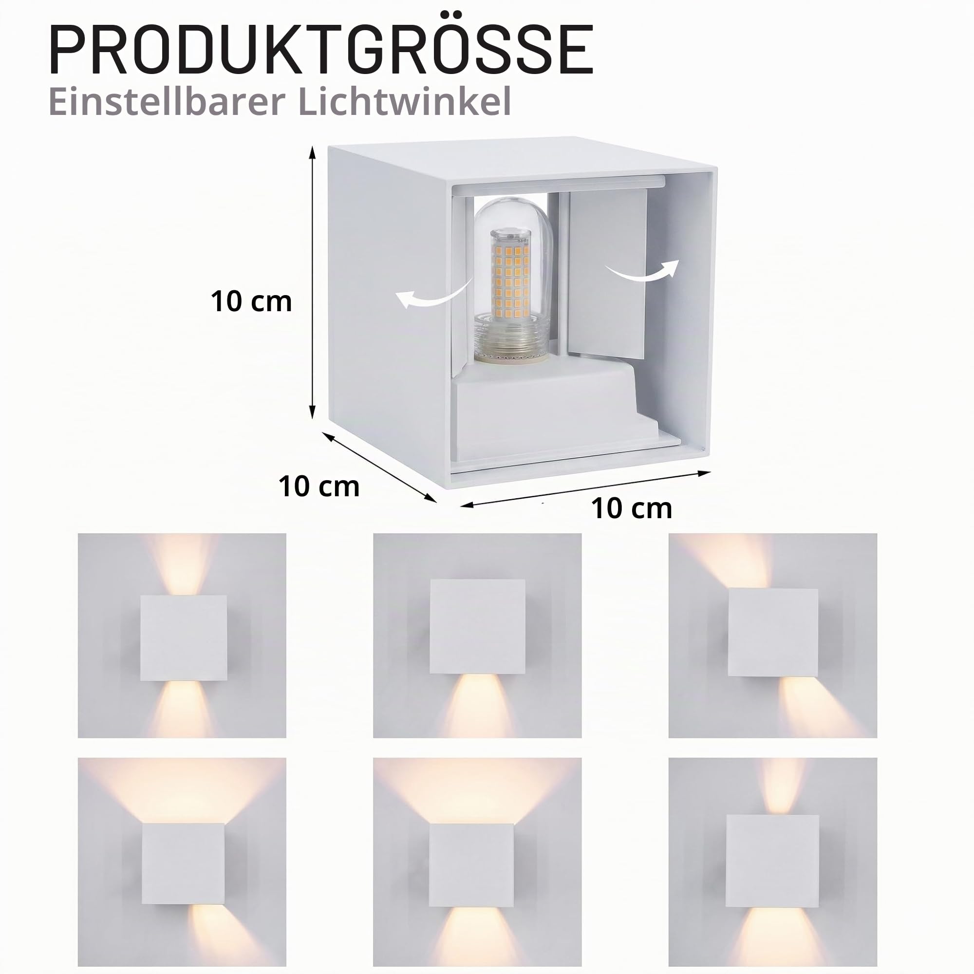 KICAAO 2 Stück Wandlampe Austauschbarer 5W G9 LED Lampe,Weiß Warmweiß 3000K