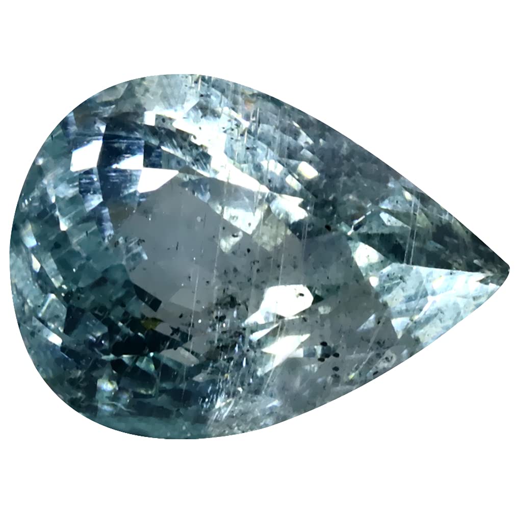 13.72 ct taglio a pera (18 x 13 mm) non riscaldata/non trattata azzurro cielo pietra preziosa naturale, Gemma, ACQUAMARINA