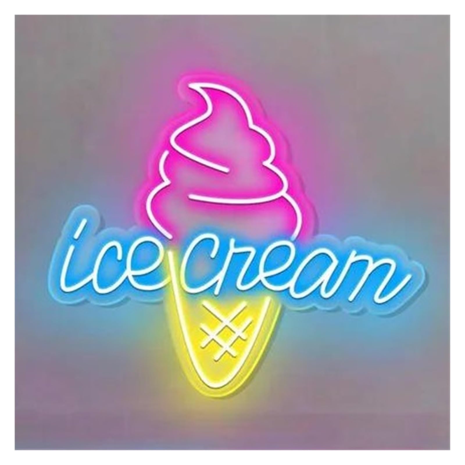Shouxi D Sign Lamp Ice Cream Neon Sign Business Wall Ecor Make Your Storemore Shiny For Coffee Bar Shop Restaurant Ecoration 40Cm(D)