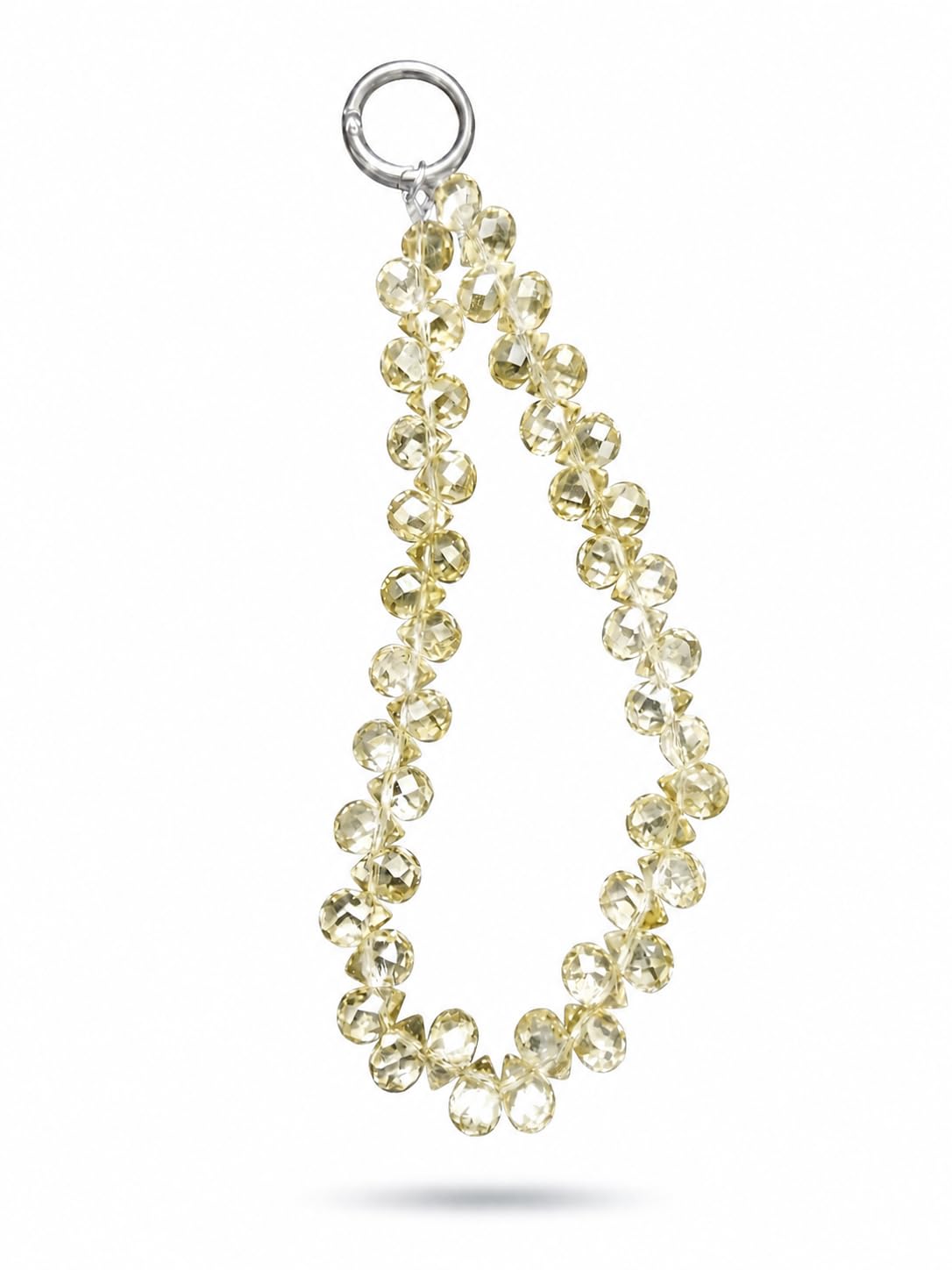 Premium Crystal Beaded Phone Charm Strap – Elegant Handmade Wrist Lanyard for Women, Universal Phone Case Wristlet Keychain with Secure TPU Safety Tab, Sparkling Luxury Phone Jewelry (Champagne Gold) [pack of 1]-image-7