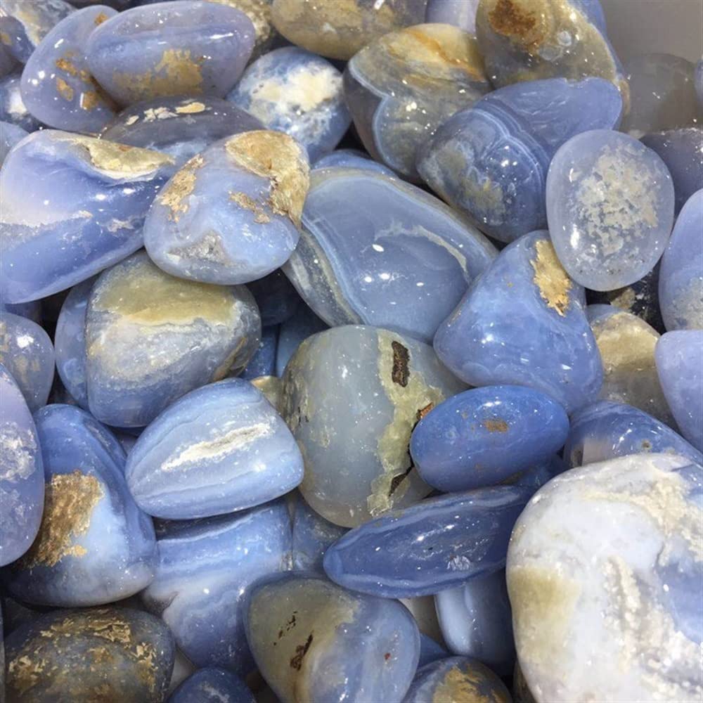 Magia Natural 100g Cristales Naturales Ágata de Encaje Azul Piedras caídas Cuarzo Grava Piedra Preciosa for la decoración del Acuario Inicio Colecciones