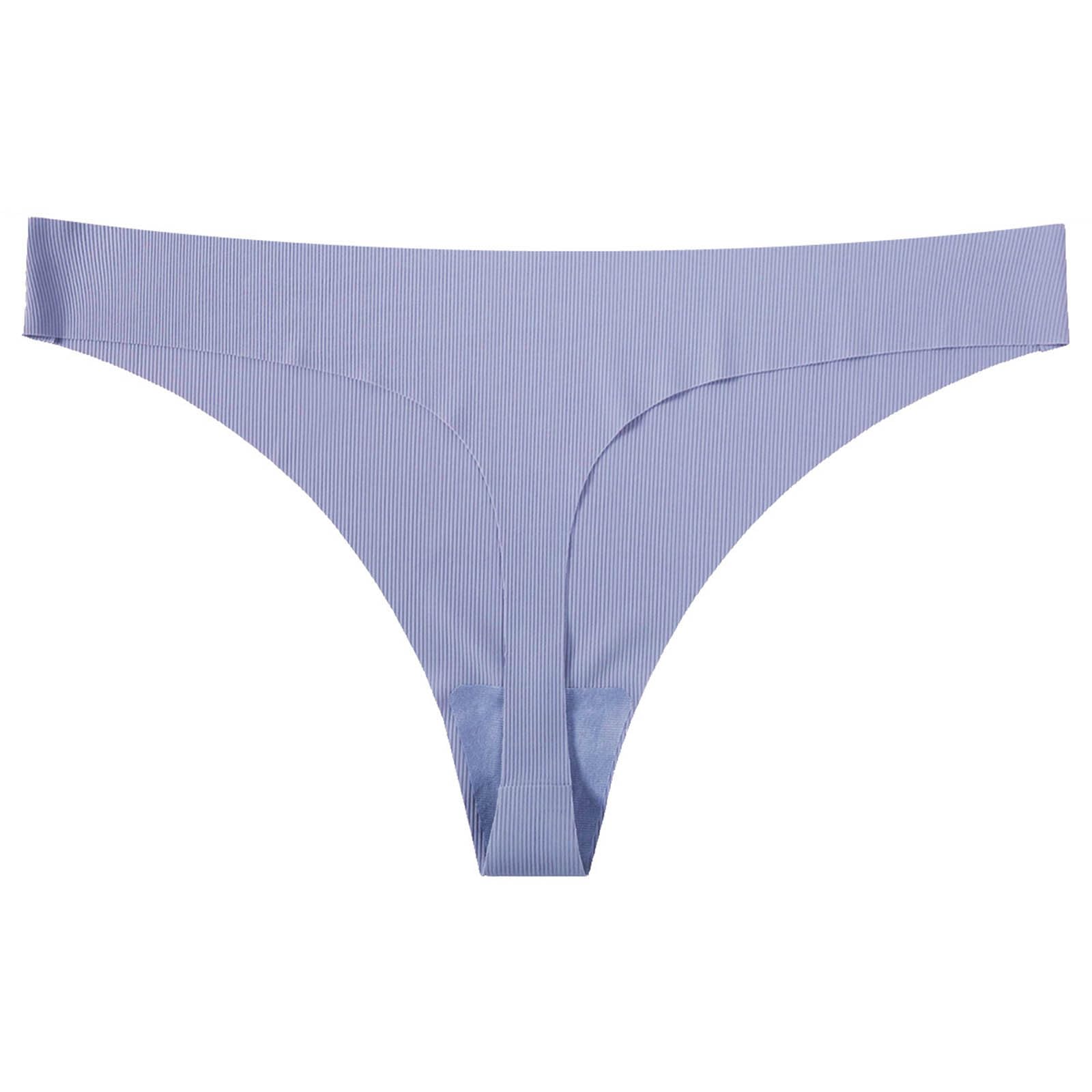 Women's Seamless Thongs Briefs No Show Low Waist Comfy Bikini Underwear Breathable Panties Underpant for Women