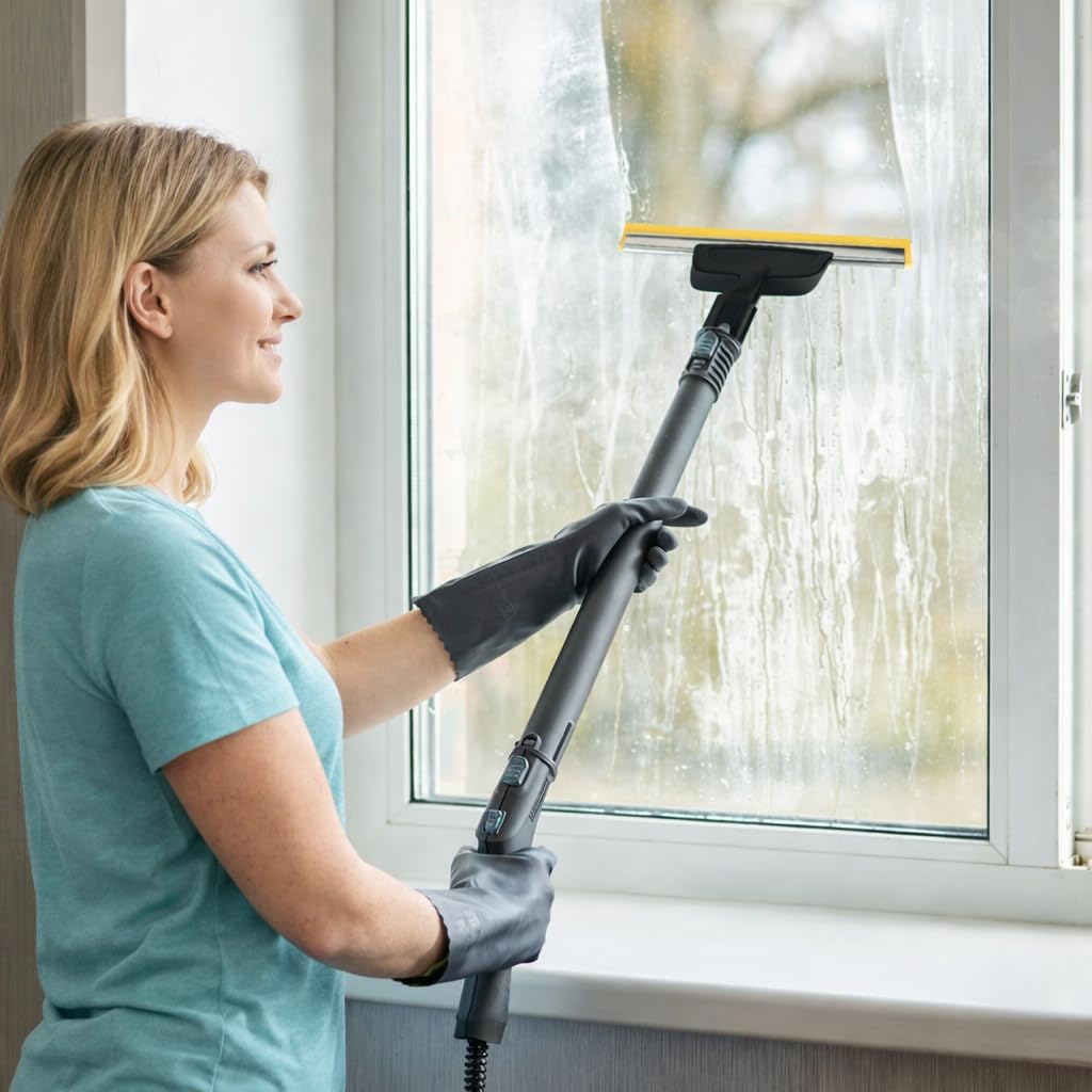 18 Stück Zubehör für Kärcher Dampfreiniger SC1 SC2 SC3 SC4 SC5, verlängerter, Handdüse Ersatzteile, Rundbürste, Fugenbürsten, Fensterabzieher, Mikrofaser-Tuch, Zubehör für Kärcher Dampfreinige