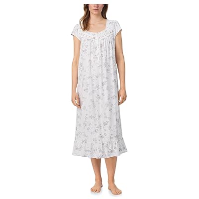 Eileen West Cotton Knit Cap Sleeve Long Nightgown Women